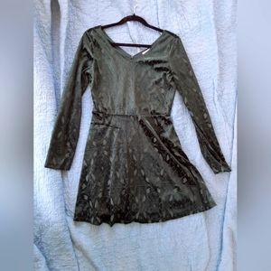 One Clothing Dark Green Velour Dress